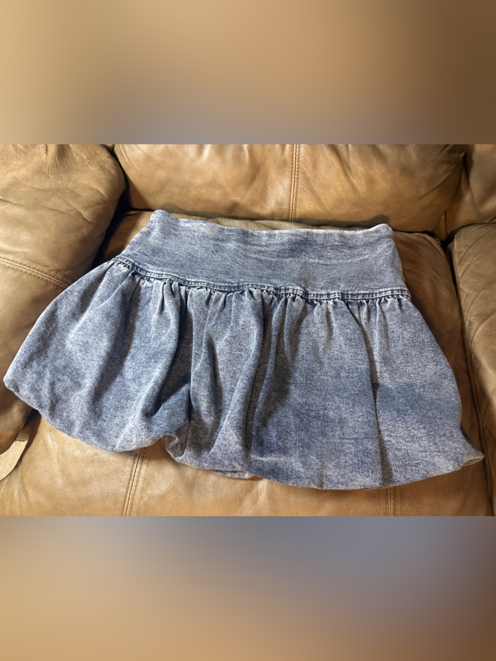 Acid Wash Denim Bubble Skirt Size Small